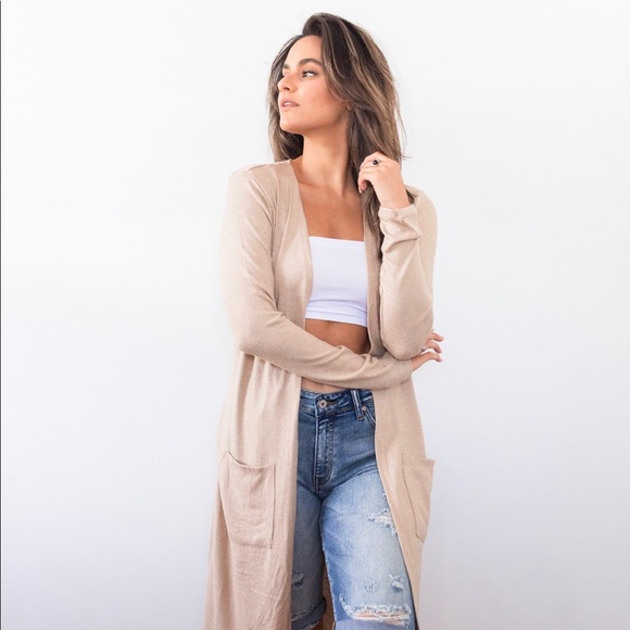 Sweaters - COSMOPOLITAN DUSTER - SO TAN